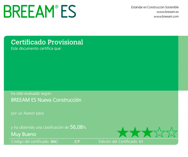 Frontal certificado BREEAM